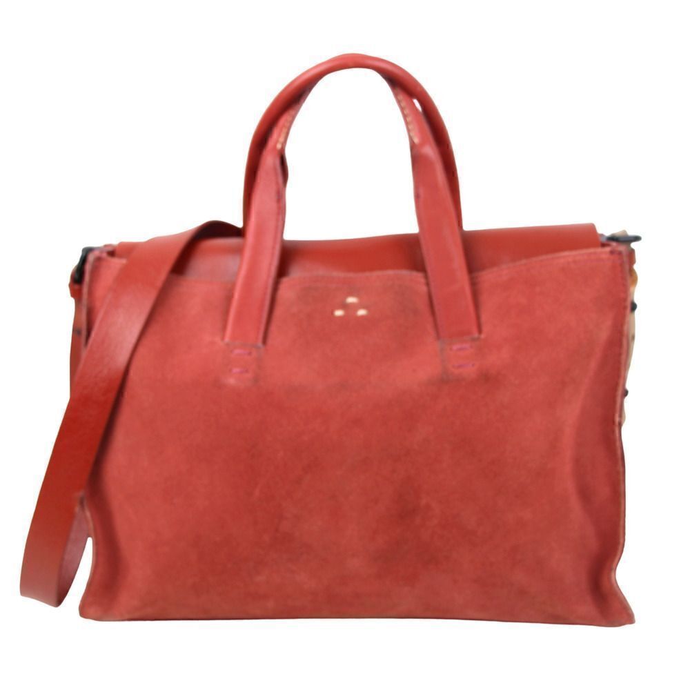 KELSI DAGGER BROOKLYN RED GENUINE LEATHER SUEDE SATCHEL SHOULDER BAG XBODY PURSE